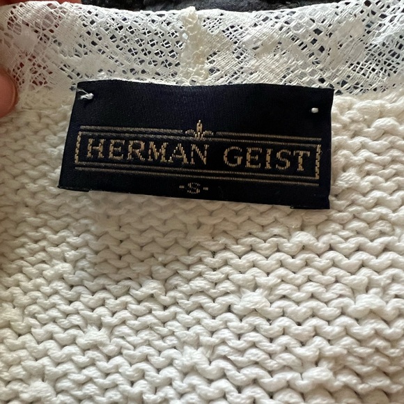 Herman Geist Knit Sweater with Lace Collar - Picture 3 of 4